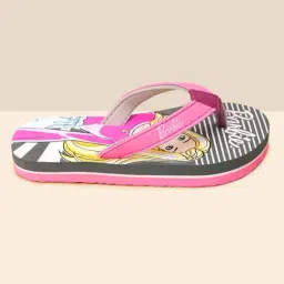 Kidsville Barbie Printed Pink & Grey Flip Flops-picture-24