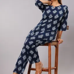 NUNCHII Printed Pure Cotton Top & Trouser Co-Ords image 2
