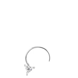 SOMYA 925 Sterling Silver Cubic Zirconia Studded Triangle Shaped Stud Nosepin-image-53