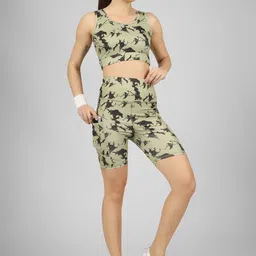 POOJARAN SAREE Women Printed High-Rise Training or Gym Sports Shorts-image-45