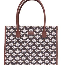 ZOUK Bidri Kaiser Book Black & White Printed Tote Handbag-picture-49
