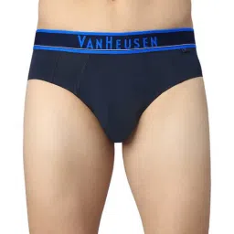 Van Heusen Regular Fit Colour Fresh Neon Elasticized Waistband Solid Briefs - Dark Navy W Cobalt-picture-14