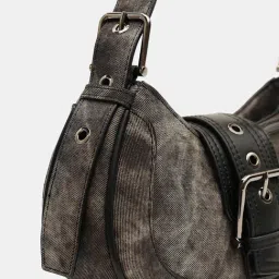 Kazo Black Faded Small Hobo Bag image 5