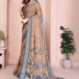 ATOXIC Floral Art Silk Designer Bandhani Saree image 4