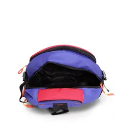 Teakwood Leathers Unisex Violet & Red Colourblocked Backpack image 2