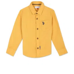 U.S. Polo Assn. Kids Yellow Solid Full Sleeves Shirt-picture-35