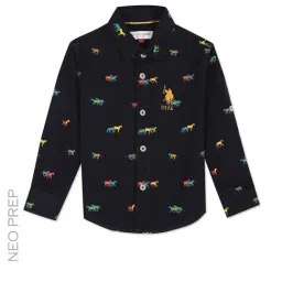 U.S. Polo Assn. Kids Navy Printed Full Sleeves Shirt-image-32