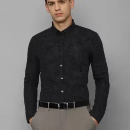 Louis Philippe Black Cotton Slim Fit Checks Shirt-picture-16