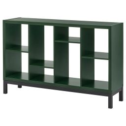 ikea kallax Shelving unit with underframe, dark green/black, 147x39x94 cm-picture-1
