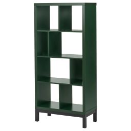 ikea kallax Shelving unit with underframe, dark green/black, 77x39x164 cm-picture-4
