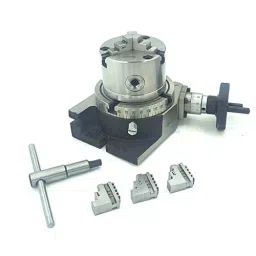 Assorts HV Regular Rotary Table Alloy Steel 4 Slots 16 mm MT-2 100 mm (4 Inch) Self Centering Chuck 80 mm 3 Jaw image 4