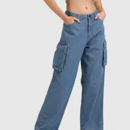 Bene Kleed Blue Cotton Mid Rise Flared Jeans image 3