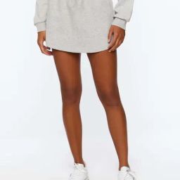Forever 21 Grey Cotton A-Line Skirt-picture-8