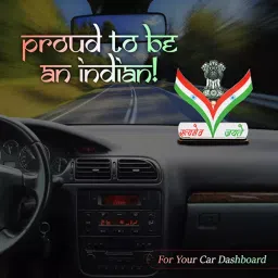 AllExtreme EXIF21 Universal Showpiece Indian Flag with Satyameva Jayate Symbol for Car Dashboard image 3