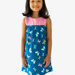 Campana Kids Blue & Pink Printed Dress-image-20