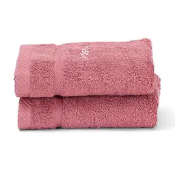 Maspar Amor Red 650 GSM Bamboo & Cotton Bordered Hand Towel - Set of 2 image 2