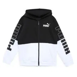 Puma Kids Black & White Color Block Full Sleeves Hoodie-picture-11