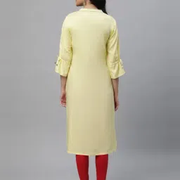 Aurelia Yellow Printed Straight Kurta image 2