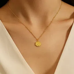 Yugosmile Gold-Plated Geometric Shaped Pendant with Chain image 1