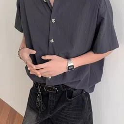 StyleCast x Revolte Men Solid Spread Collar Casual Shirt image 3