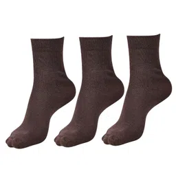 DOLLAR Pack Of 3 Solid School Socks - Brown-picture-15