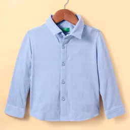 UCB Knit Full Sleeves Solid Color Shirt -Light Blue-picture-26
