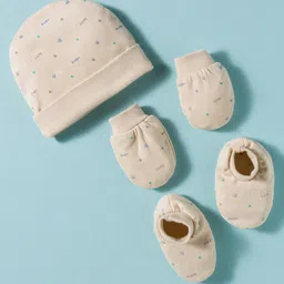 Simply Interlock Knit Cap Mittens & Booties Set With Text Print Pink - Diameter 9.5 cm-image-74