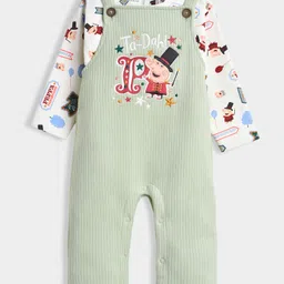 Mi Arcus Knit Peppa Pig Featuring Character Patch Detailed Dungaree With Full Sleeves Tee Set - Multi Colour-picture-13