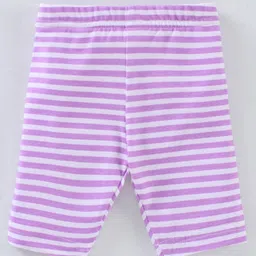 Babyhug Three Fourth Lycra Knit Flower Print Baby Leggings Pack Of 3 - Multicolour image 2