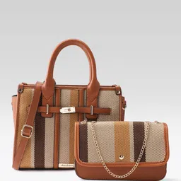 DressBerry Set Of 2 Textured Structured Handheld Bag-image-79