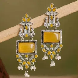 Bhanu diam Geometric Drop Earrings image 3
