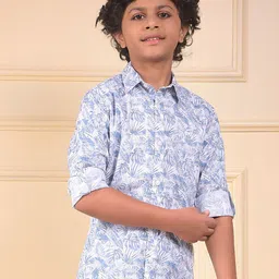 Crimsoune Club Boys Classic Floral Printed Slim Fit Casual Shirt-picture-32