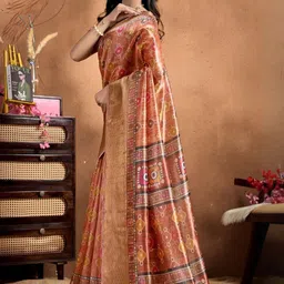 you shop we ship Ethnic Motifs Silk Blend Handloom Mysore Silk Saree image 3