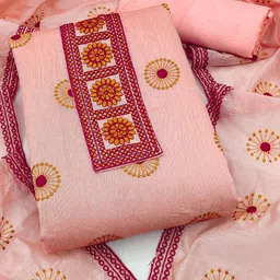 SAINOOR Floral Embroidered Cotton Unstitched Dress Material-picture-11