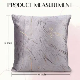 mfd home furnishing Grey Velvet Traditional 16x16 inches Cushion Covers (Pack of 2) image 2