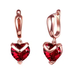 Sukkhi Red Gold-Plated Contemporary Drop Earrings image 4