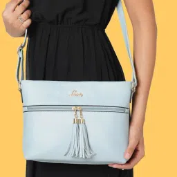Lavie Tasco Powder Blue Solid Medium Sling Handbag-picture-14