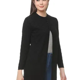 SZN Women Self Design Longline Shrug-picture-29