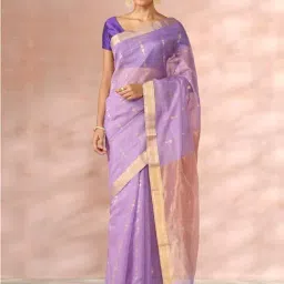 Taneira Purple Cotton Silk Woven Saree With Unstitched Blouse-picture-42