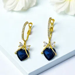 AVANT-GARDE PARIS Gold-Plated Cubic Zirconia Studded Heart Shaped Hoop Earrings image 5