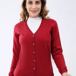Monte Carlo Women V-Neck Woollen Cardigan-picture-32
