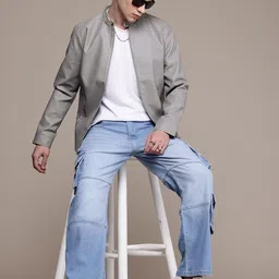 WROGN Band Collar Biker Jacket image 2