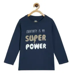MINIKLUB Kids Navy Cotton Printed Full Sleeves T-Shirt-picture-12