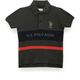 U.S. Polo Assn. Boys Green Striped Polo T-Shirt-image-17