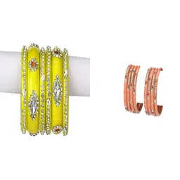 SOMIL Set Of 14 Stone-Studded Bangles-picture-32