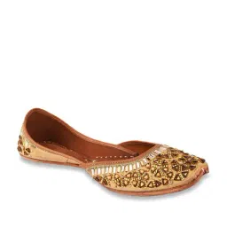 Desi Colour Women's Antique Gold Ethnic Juttis-picture-25