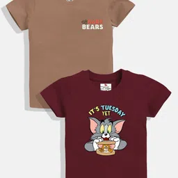 YK X Minute Mirth Boys Pack of 2 Printed Round Neck T-shirts-picture-28