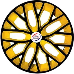Auto Pearl BY48 R14 r 355.6 mm(14 Inch) ess Type Wheel Hubcap with Retention Ring Glossy Black Yellow Wheel Cover for Tata Tiago 1.05 Revotorq XE (Set of 4)-image-81