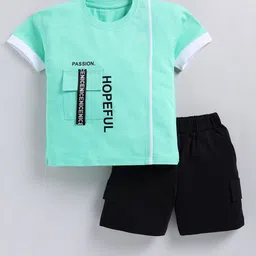 Cutopies Boys Printed Round Neck Half Sleeve Summer Pure Cotton T-shirt With Shorts-image-83