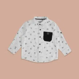 Pantaloons Baby White Cotton Printed Full Sleeves Shirt-image-61